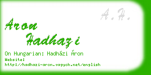 aron hadhazi business card